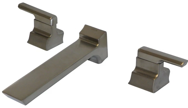 Grifo de baño Delta T3599LF-SSWL pivotal de 2 asas montaje en pared - acero inoxidable