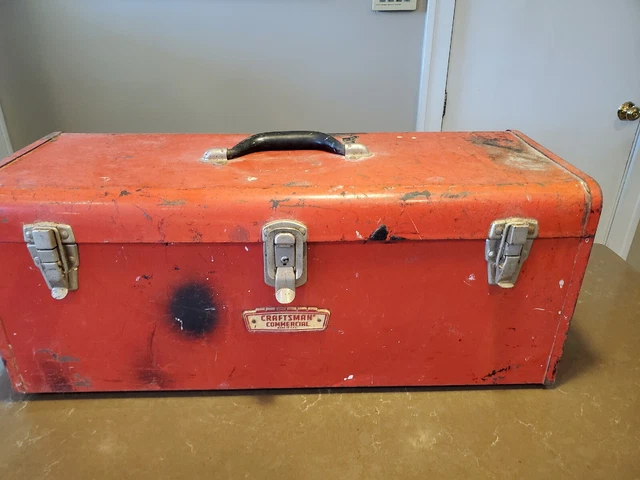 Vintage Red Craftsman Commercial 24" Toolbox Side Handles Hard To Find. No Tray