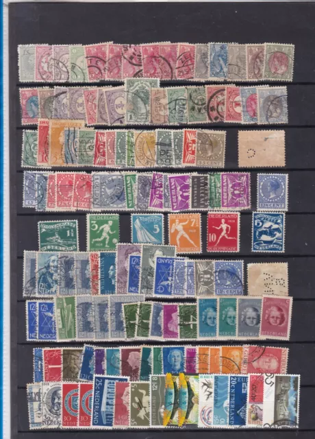 PAYS BAS - NEDERLAND lot de  125 timbres obliteres  dont JO 1928-perfores