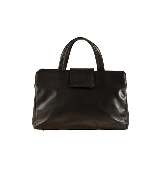 VINTAGE MARINA RINALDI Borsa Mano Nera Media Vera Pelle Soft Genuine Leather EUR 47 90 PicClick IT