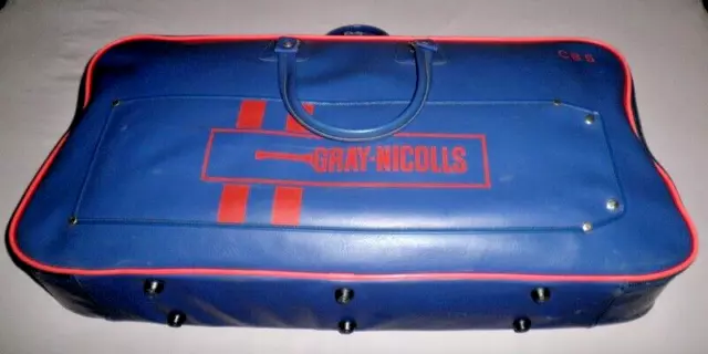 1988 Vint Gray Nicolls Cb5 Large Blue & Red Cricket Bag Zippered, Bat Side Seam