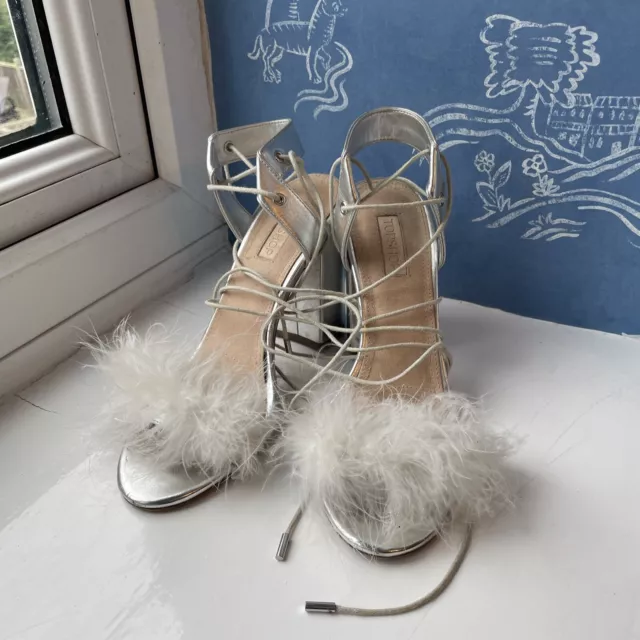TOPSHOP LORETTA PINK Fluffy Heels 20.00 PicClick UK