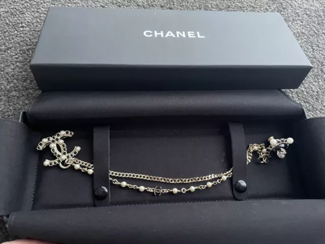 AUTHENTIC CHANEL BROOCHES With Chain Light Gold $850.00 - PicClick AU