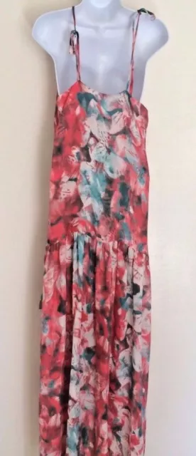 $297 NWT Parker Kansas Assymetrical Hem Maxi Dress in Salsamonet Sz XS 2