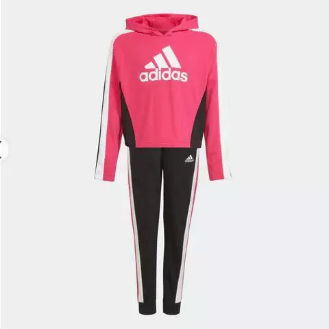 ADIDAS TUTA COLORBLOCK Crop Junior Fucsia Nero Bianco EUR 66