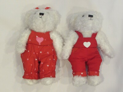 Set Of 2 Hallmark Kiss Kiss Be My Valentine Plush Bears