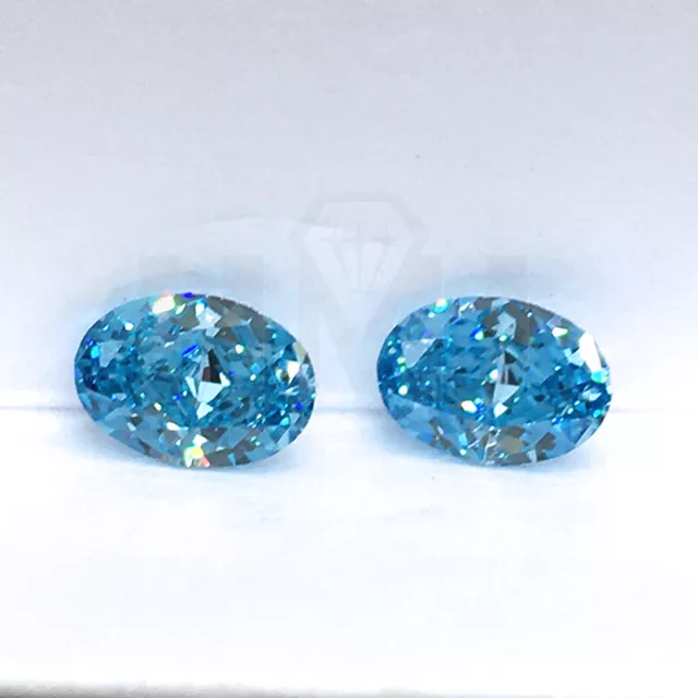 3x5~12x21mm Oval Crushed Ice Loose Cubic Zirconia Blue 5A CZ Stone For Jewelry