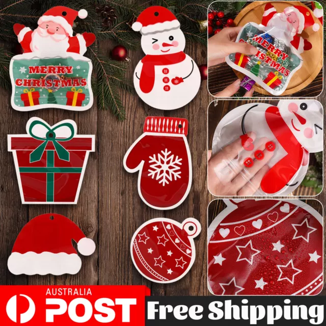 1/10X Christmas Cookie Candy Treat Gift Bags Xmas Party Wrapping Packaging Bag