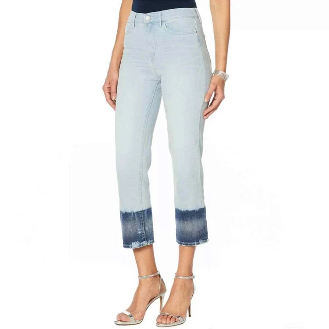 Skinny Girl The High Rise Straight Crop Dipped Tie Dye In Albany Wash Size 25/0