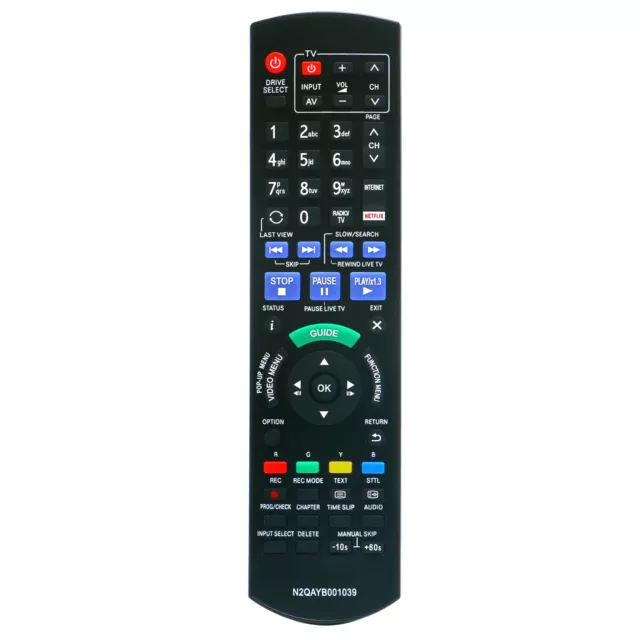 AU New Replaced Panasonic Blu-Ray DISC Recorder Remote Control N2QAYB001039