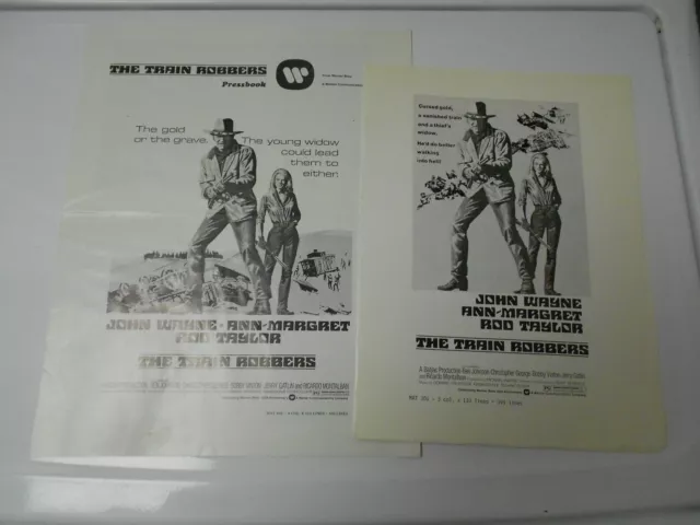 1973 THE TRAIN ROBBERS Press Book Kit JOHN WAYNE Ann Margeret FN+