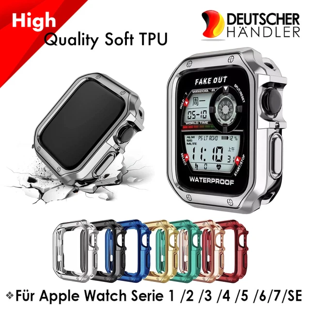 Apple Watch Schutzhülle Serie1 2 3 4 5 6 7 Silikon Hülle TPU Case Displayschutz