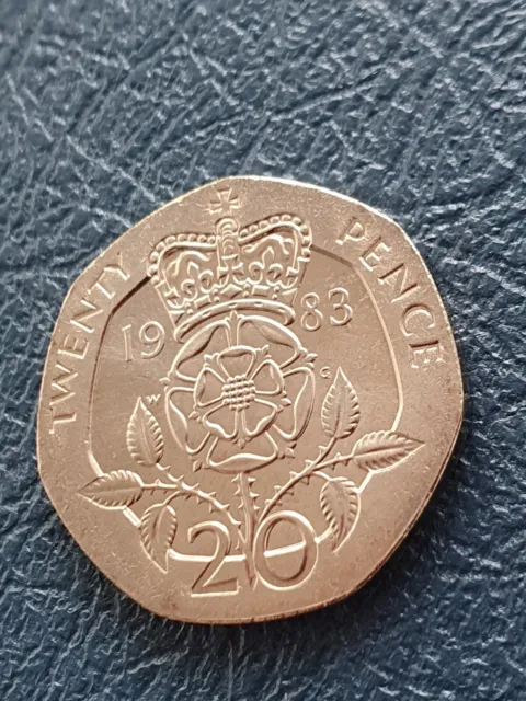 1983 BUNC 20P Tudor Rose Twenty Pence  Coin Brilliant Uncirculated