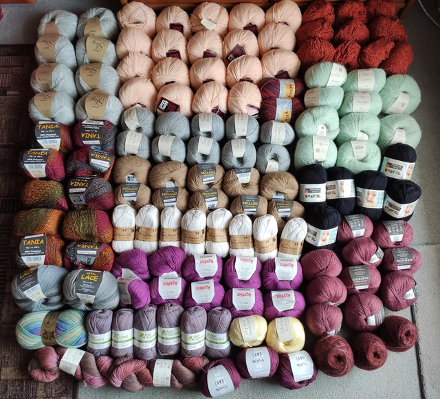 Großes Wollpaket, 7 kg, Merino, Seide, Babyalpaka, Baumwolle, 7000g