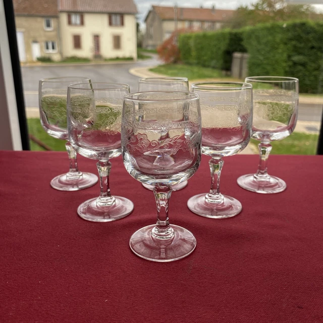Lot De 6 Verres à Shoot En Cristal – 4cl – Piètement étain – Très Bon état