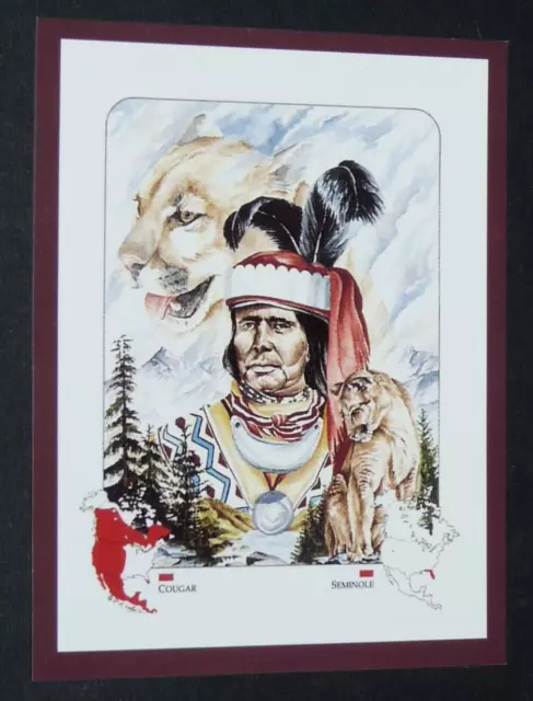 Victoria Gallery Card 1991 Indiens Usa Spirit Of Nation #7 Seminole Cougar