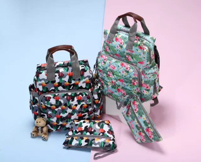 Waterproof Baby Nappy Changing Maternity Printing Bag Large Capacity Backpack 11