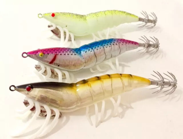 3 jibioneras Pesca EGIN calamar choco jibia yo sepia squid jig glow zuri fishing