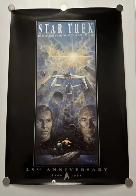 STAR TREK Lithograph Poster "25th Anniversary 1966-1991"  Tom Jung 30”X20”