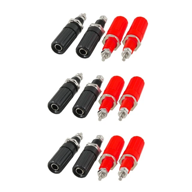 Connecteur avec fiche banane noire rouge à angle droit Connecteur à