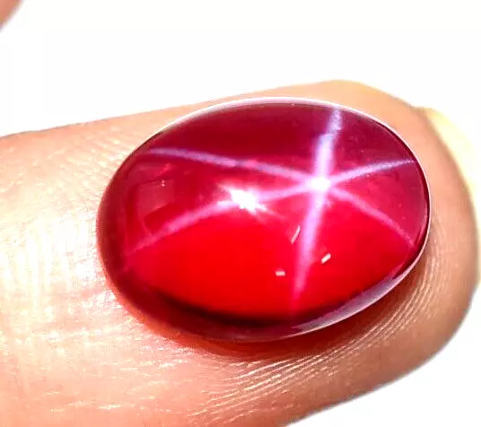 Natural Mozambique 8.80 Ct Rays Red Star Ruby Oval Cabochon Certified Gemstone 3