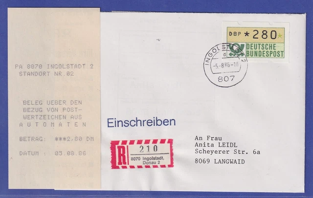 ATM Inbetriebnahme-FDC MWZD der 3. Gen. mit Quittung Ingolstadt 2 05.08.86