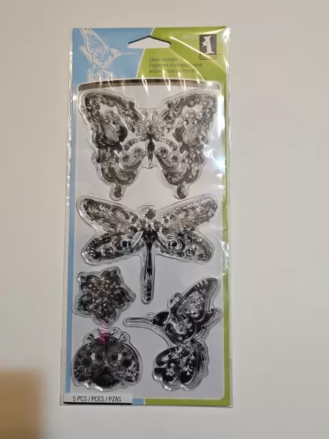 Mindscapes Butterfly Dragonfly Clear Acrylic Stamp Set Inkadinkado 99121