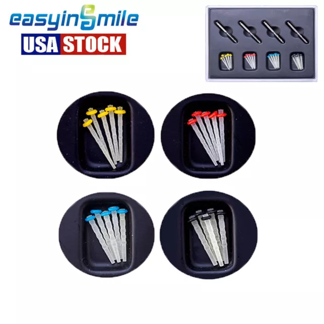 EASYINSMILE Dental Fiber Screw Post Quratz Resin Glass Post With 4 Drills