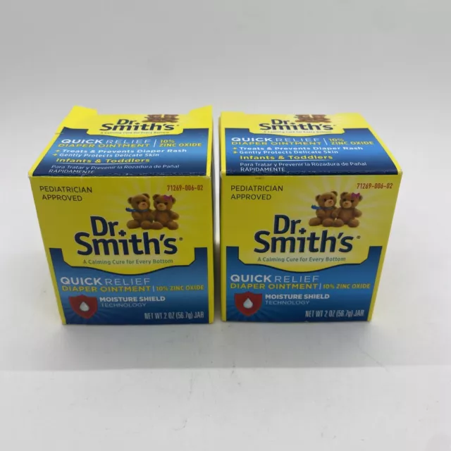Lot of 2 Dr. Smith's Quick Relief Diaper Rash Ointment 2 oz