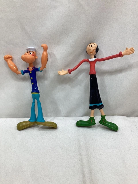 JOUET ANCIEN - FIGURINES FLEXIBLES - POPEYE ET OLIVE BY K.F.S