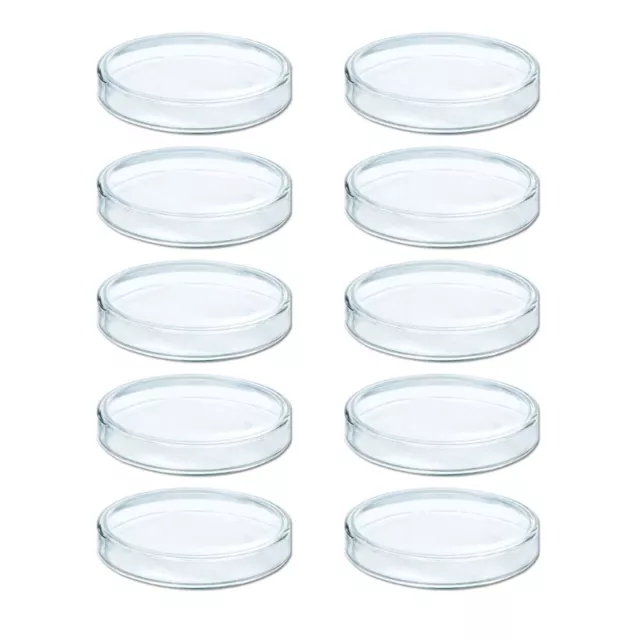 Borosilicate Glass Petri Dishes for Cell Culture 10Pcs 60mm 75mm 90mm 100mm