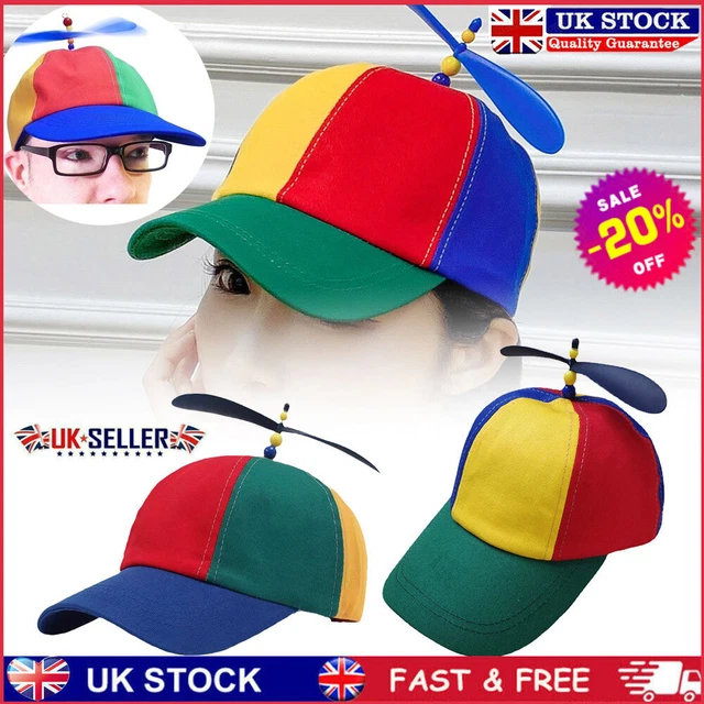 PROPELLER HAT HELICOPTER Cap Clown Jester Tweedle Dee Costume Accessory ...