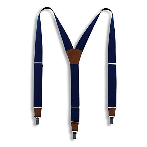 Suspenders Navy Blue ElasticWide 1.36 inch | Wiseguy Original