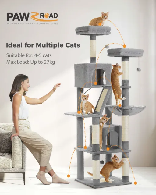 PAWZ Road Cat Tree Tower Scratching Post Scratcher Cat Condo House Bed Toy 180cm