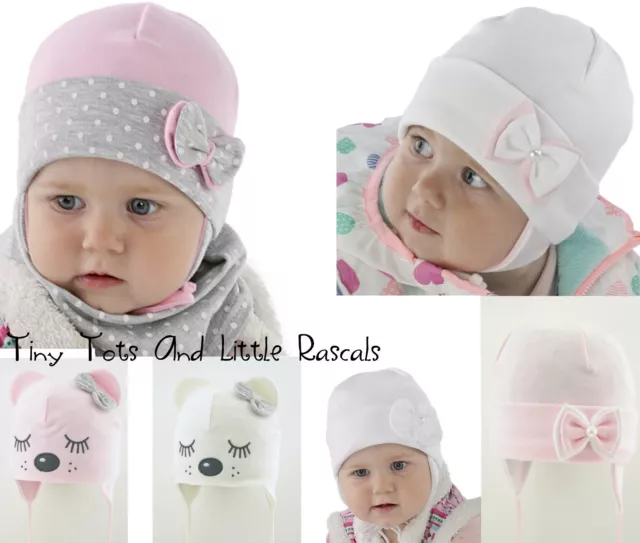 Baby Girls Toddlers Spring Autumn Cotton Elastic Hat Cap Size newborn - 4 years