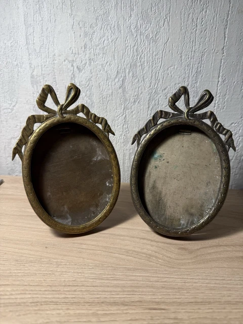 Double porte photo en laiton doré, Louis XVI