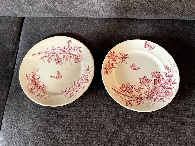Lot Assiettes Creuses Badonviller Francine – Faïence Crème & Décor Floral