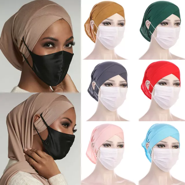 Musulmano Turbante Cappello Cancro Chemio Hijab Berretto Perdita Capelli ☆