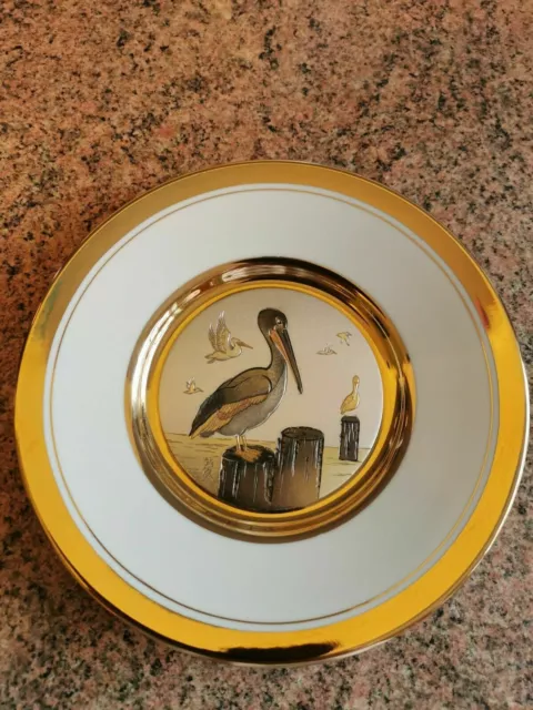 Pelican Plate - The Art Of Chokin 24K Gold Edged plate