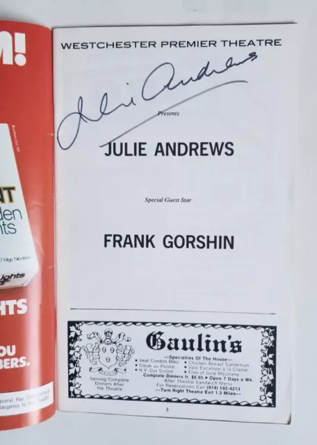 Julie Andrews REAL hand SIGNED West Chester Premier Theatre Program JSA COA Julie Andrews REAL hand SIGNED West Chester Premier Theatre Program JSA COA