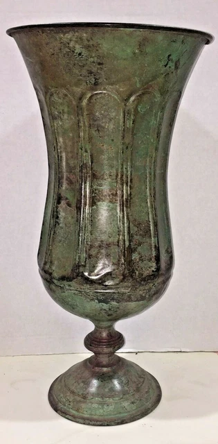 Large Vase Verdigre India 9.5X18.5"