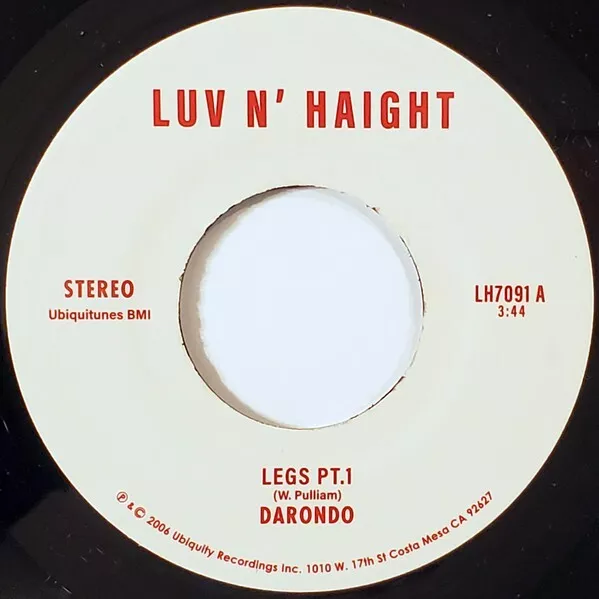 Darondo ‎Legs Let My People Go Vinyl 7" 45 RPM Reissue Funk Soul  Luv N' Haight