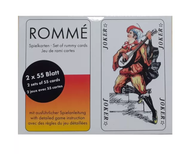 Spielkarten 2 x 55 Blatt Romme Canasta Bridge Kartenspiel Karten Skat Spielen