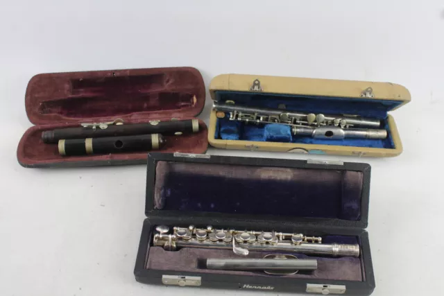 Mini Instruments Flute Clarinet Lark Shanghai China Hernals Japan w/ Hardcase x3