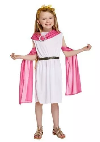 GREEK GODDESS Kids Girls Ancient Roman Toga Fancy Dress Costume Book Week New UK