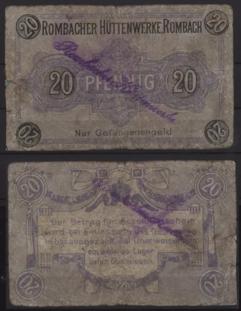 [18991] - KRIEGSGEFANGENENLAGERGELD POW camp money ROMBACH (heute: Rombas), Romb