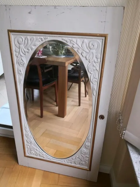 Antiker Spiegel, Spiegeltüre mit facettenschliff Spiegel