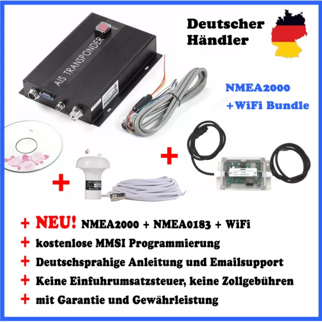 AIS class B Transponder set + GPS Antenne + MMSI Programmierung +NMEA2000 + WiFi