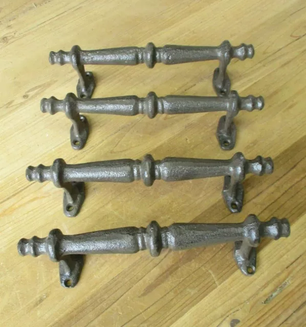 4 Large Handles Rustic Cast Iron Barn Door Handles Shed Gate Pulls Drawer Fancy