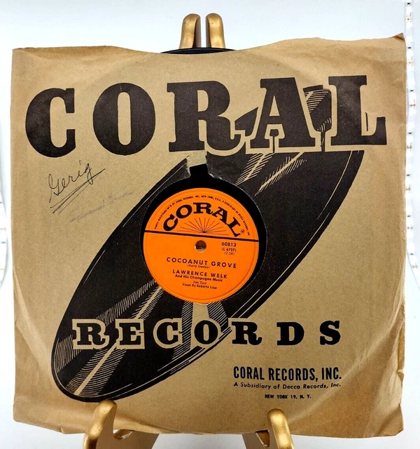 78 RPM Lawrence Welk Coral Record Cocoanut Grove Rustic Sleeve With Dance Calls